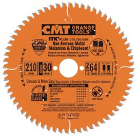 CMT ITK-Plus Non-Ferrous Metal and Melamine Saw Blade 168mm dia x 1.8 kerf x 20 bore Z52